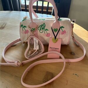 Juicy Couture Cherry Mini Bag in Pink and White